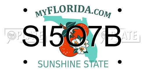 SI5O7B Florida License Plate