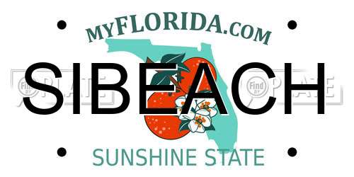 SIBEACH Florida License Plate