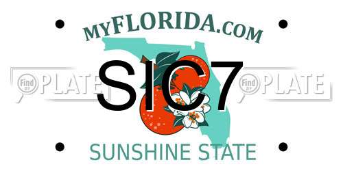 SIC7 Florida License Plate