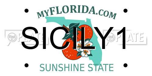 SICILY1 Florida License Plate
