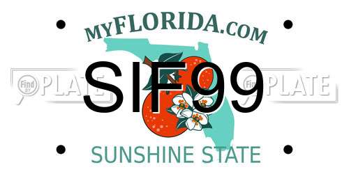 SIF99 Florida License Plate