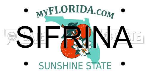 SIFRINA Florida License Plate