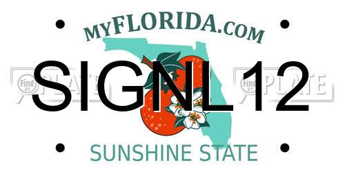 SIGNL12 Florida License Plate