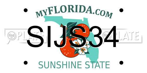 SIJS34 Florida License Plate