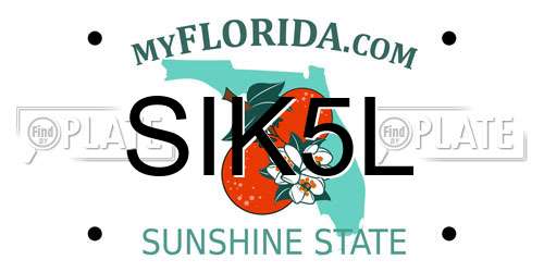 SIK5L Florida License Plate