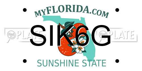 SIK6G Florida License Plate