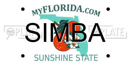 SIMBA Florida License Plate