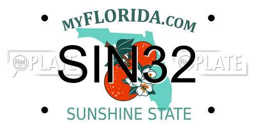 SIN32 Florida License Plate