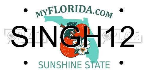 SINGH12 Florida License Plate