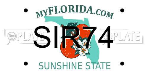 SIR74 Florida License Plate