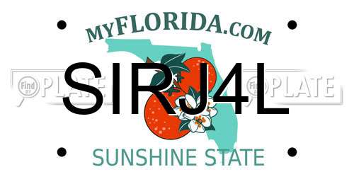SIRJ4L Florida License Plate