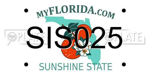 SIS025 Florida License Plate