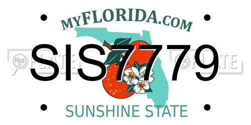 SIS7779 Florida License Plate
