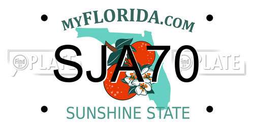 SJA70 Florida License Plate