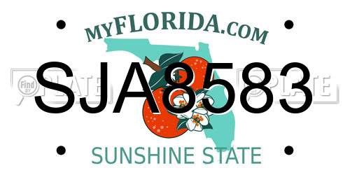 SJA8583 Florida License Plate