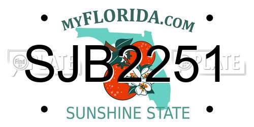 SJB2251 Florida License Plate