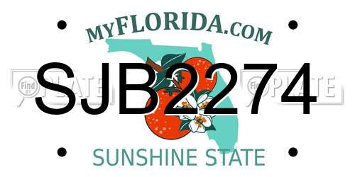 SJB2274 Florida License Plate