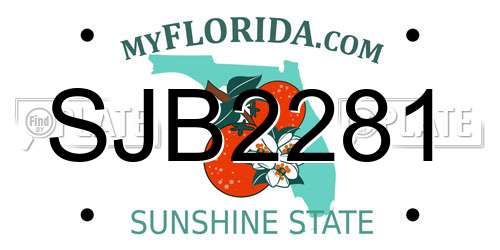 SJB2281 Florida License Plate