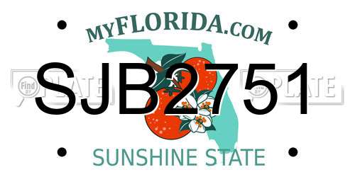 SJB2751 Florida License Plate