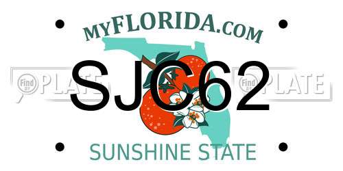 SJC62 Florida License Plate