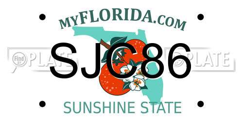 SJC86 Florida License Plate