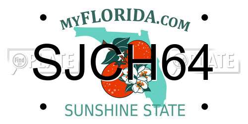 SJCH64 Florida License Plate