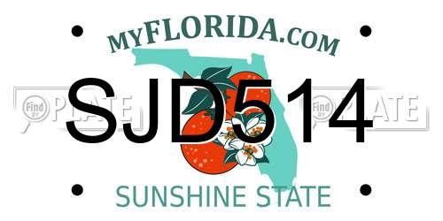 SJD514 Florida License Plate