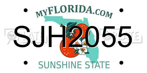 SJH2055 Florida License Plate