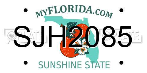 SJH2085 Florida License Plate