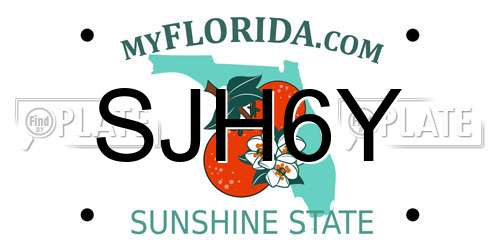 SJH6Y Florida License Plate