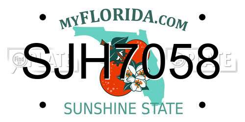 SJH7058 Florida License Plate
