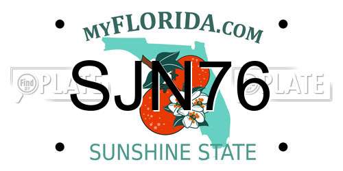 SJN76 Florida License Plate