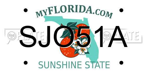 SJO51A Florida License Plate