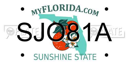 SJO81A Florida License Plate