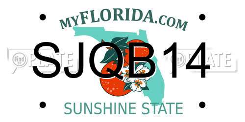 SJQB14 Florida License Plate