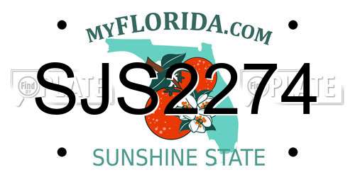 SJS2274 Florida License Plate