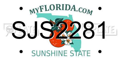 SJS2281 Florida License Plate