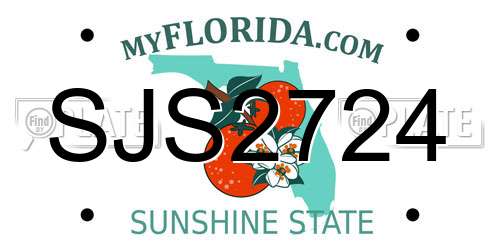 SJS2724 Florida License Plate