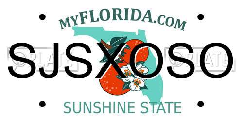 SJSXOSO Florida License Plate