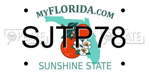 SJTP78 Florida License Plate