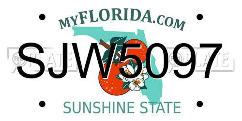 SJW5097 Florida License Plate