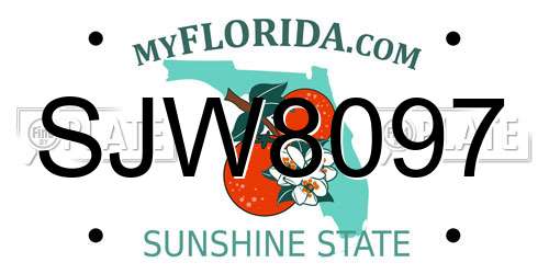 SJW8097 Florida License Plate