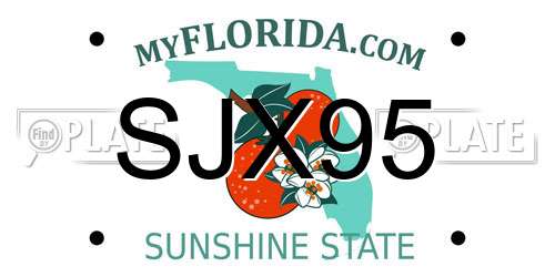 SJX95 Florida License Plate