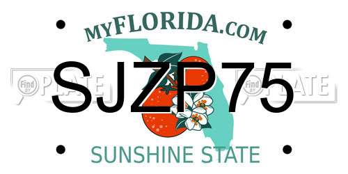 SJZP75 Florida License Plate