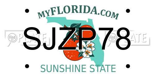 SJZP78 Florida License Plate