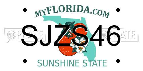 SJZS46 Florida License Plate