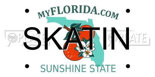 SKATIN Florida License Plate
