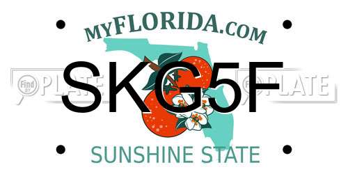 SKG5F Florida License Plate