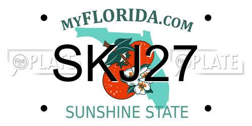 SKJ27 Florida License Plate
