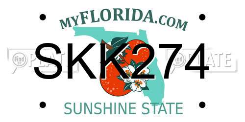 SKK274 Florida License Plate